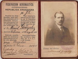 Brevet de piloto de Manuel González, 15 de febrero de 1915