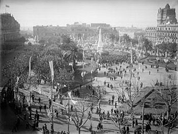 Vista de la Plaza de Mayo del ayer