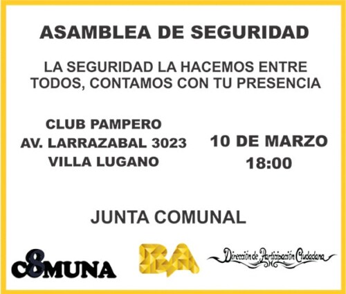 Asamblea de Seguridad en la Comuna 8